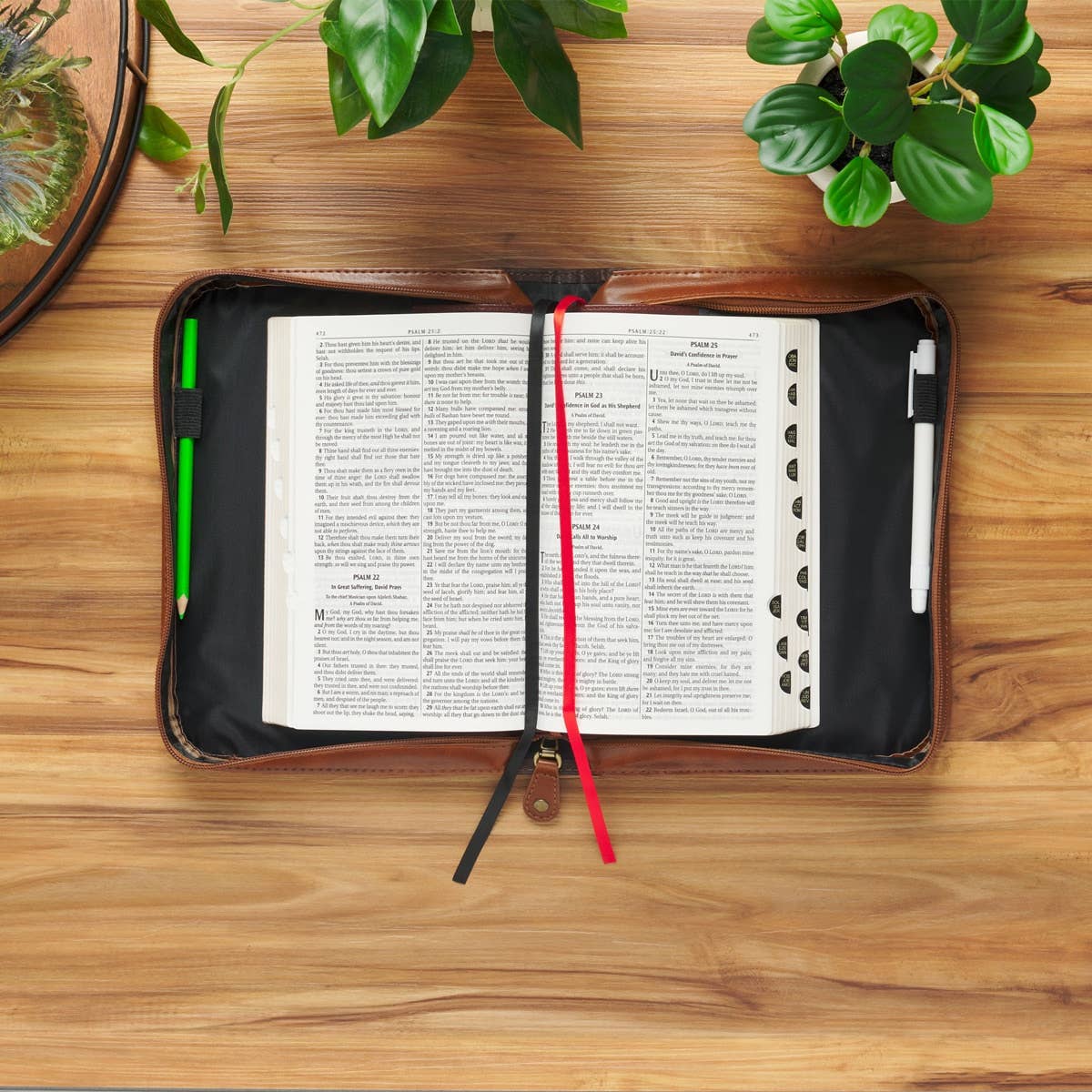 Bible Cover Brown Two-Tone Man of God 1 Tim. 6:11