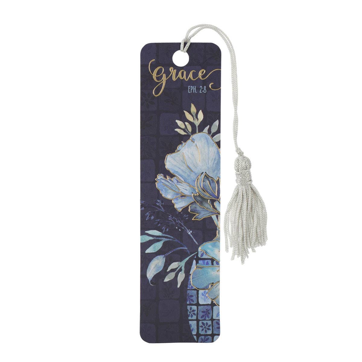 Tassel Bookmark Blue Floral Grace Eph. 2:8
