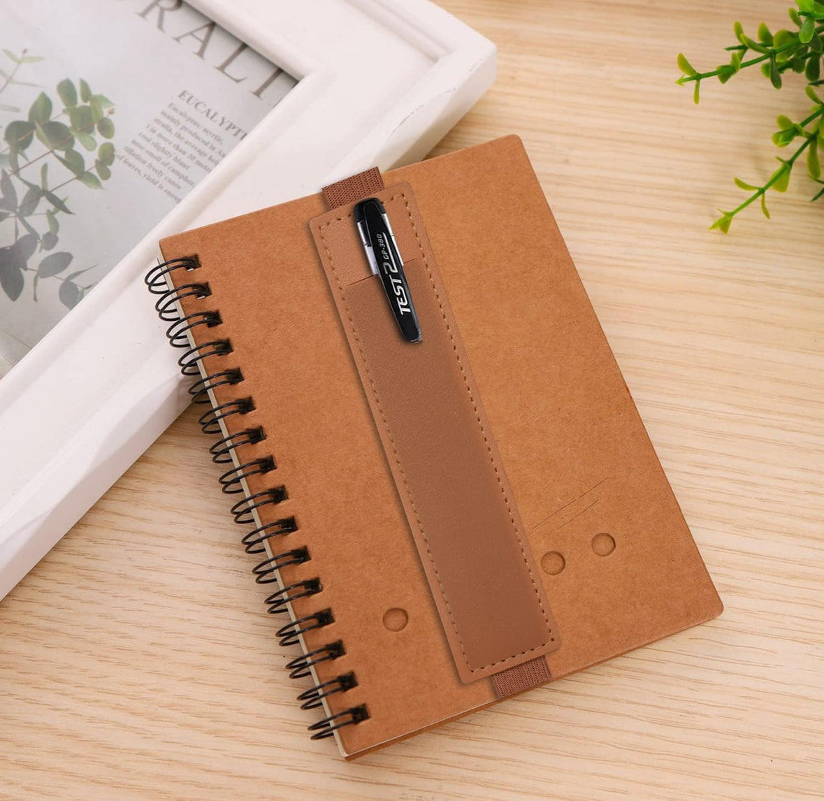 Elastic Band Pen Holder PU Leather Pen Sleeve Pouch Journal Pencil Holder for Notebook Planners Binders and Books