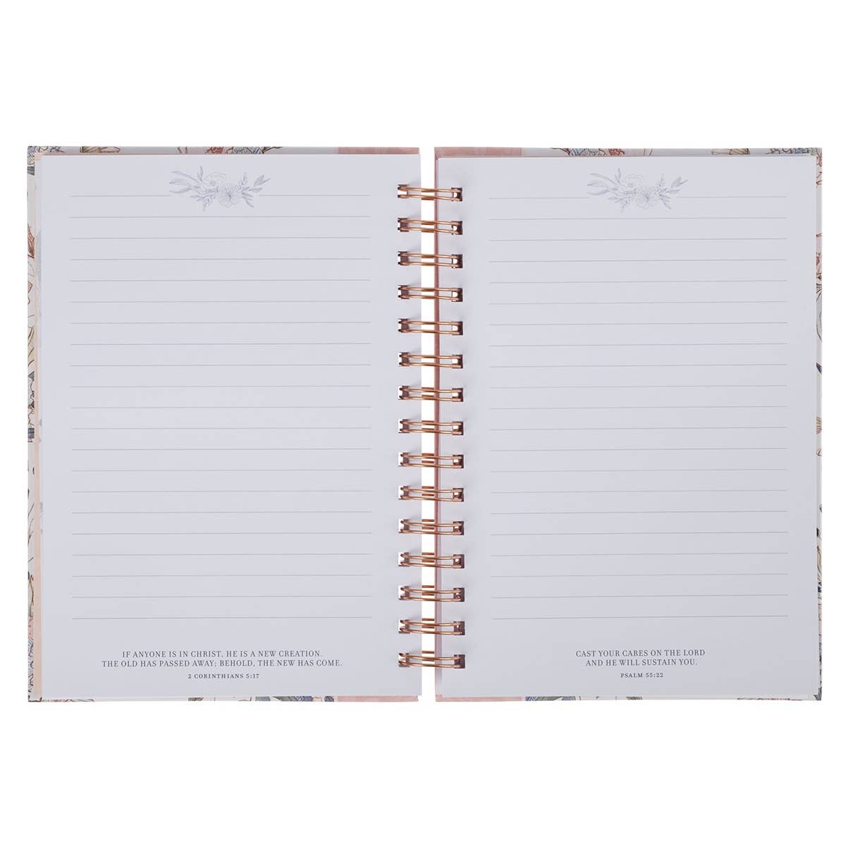 Journal Wirebound Pink Blue Floral Be Still Ps. 46:10