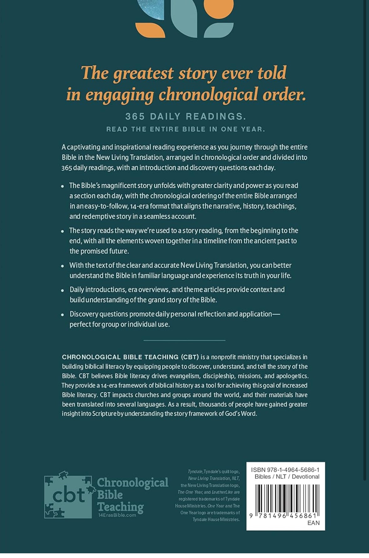 NLT One Year Chronological Study Bible (Softcover)