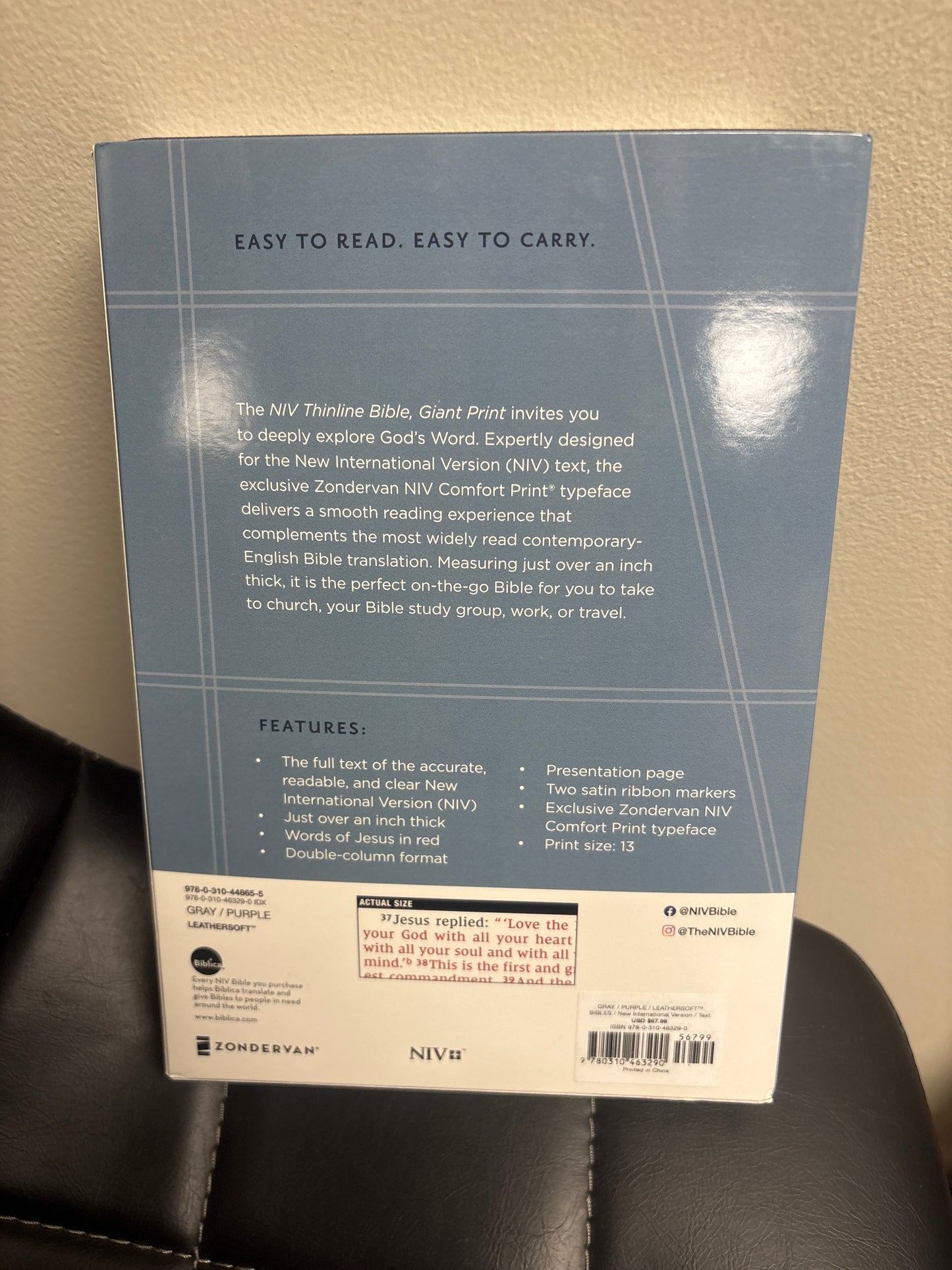 NIV Thinline Bible, Giant Print