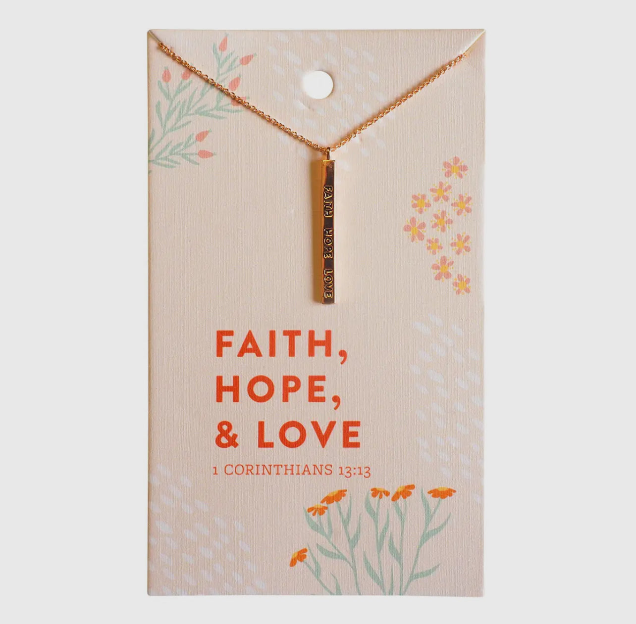 Faith Hope Love Keepsake Necklace Grace & Truth