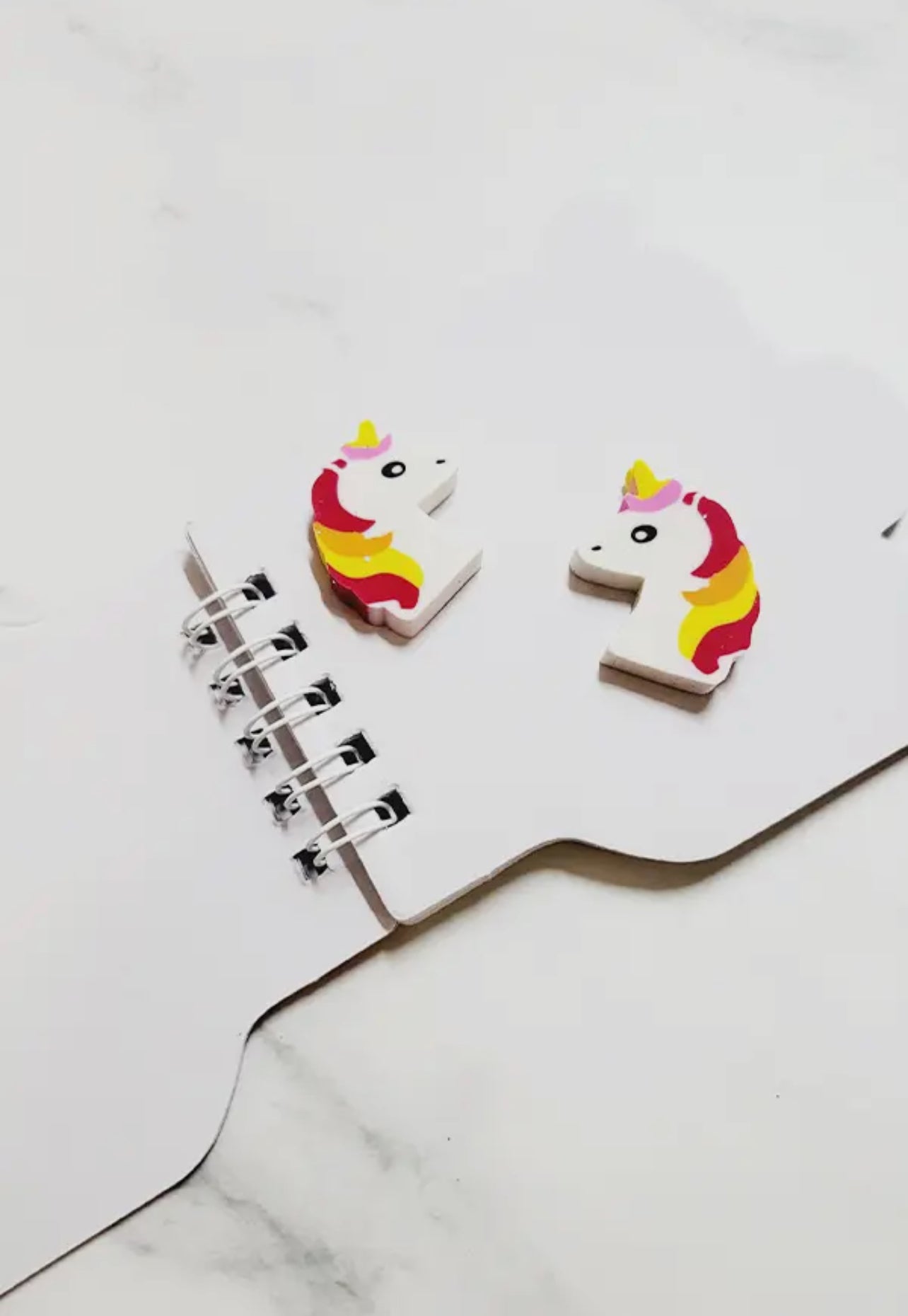 Unicorn Theme Notebook and Erasers Set
