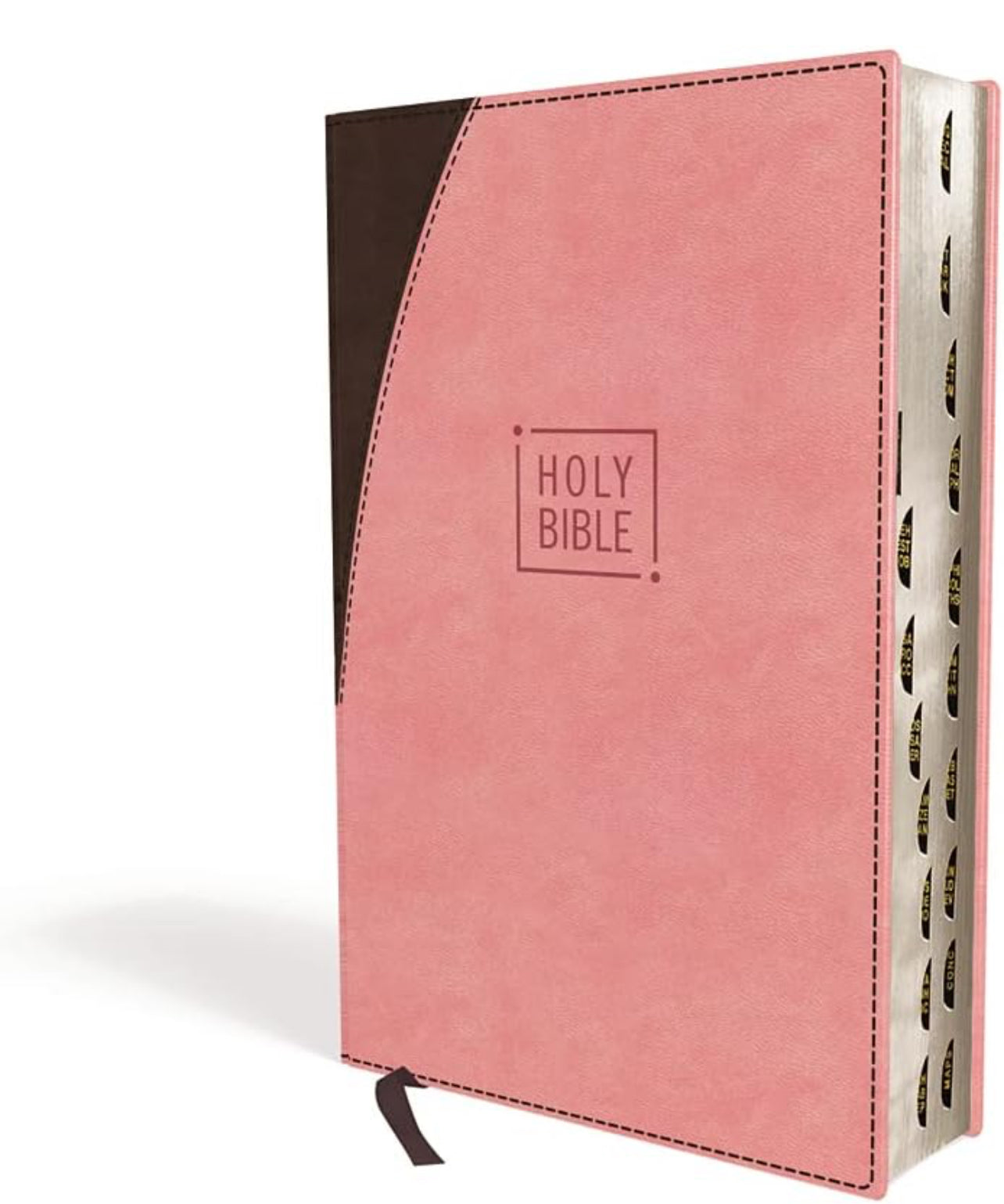 NIV, Premium Gift Bible, Leathersoft, Pink/Brown, Red Letter, Thumb Indexed, Comfort Print: The Perfect Bible for Any Gift-Giving Occasion