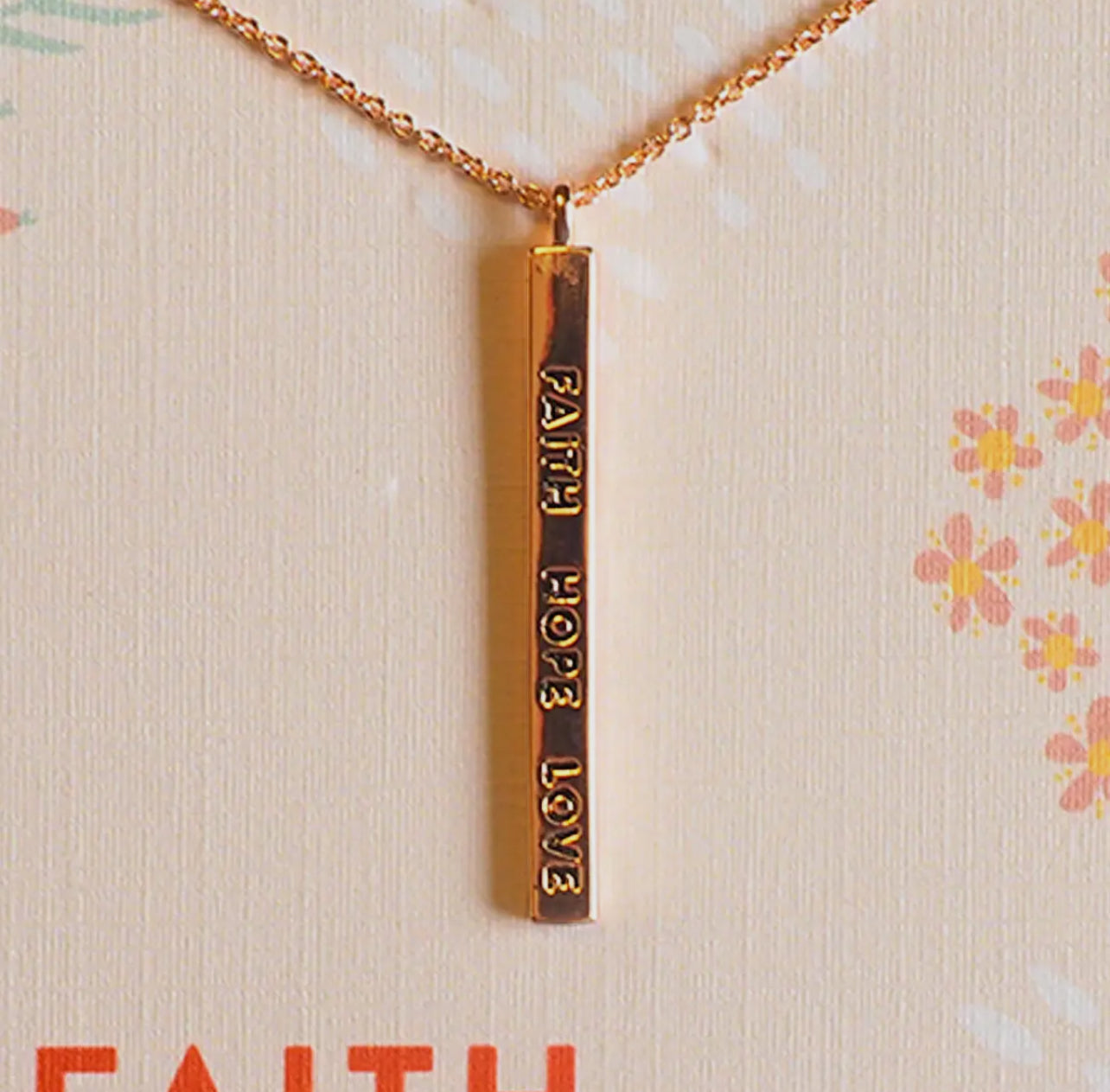 Faith Hope Love Keepsake Necklace Grace & Truth