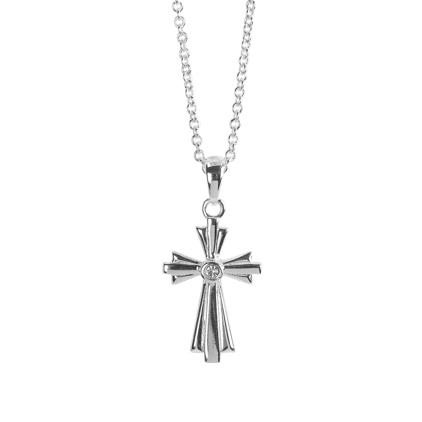 Necklace Amazing Grace Bud Cross 18in