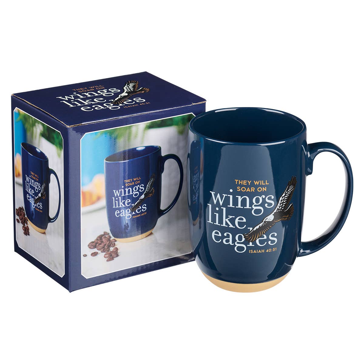 Mug Navy Wings like Eagles Isa. 40:31