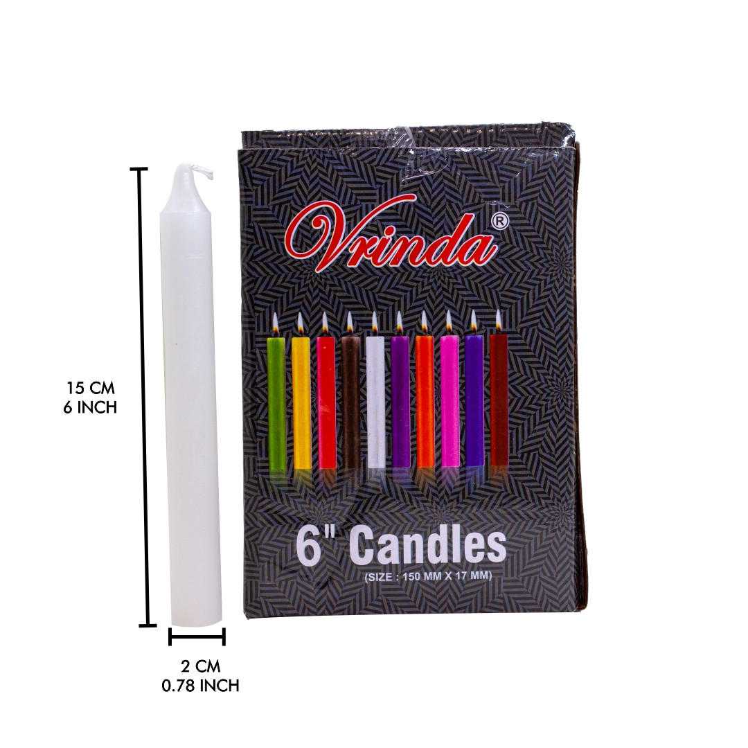 6" Taper White Candles (36 in a pack)