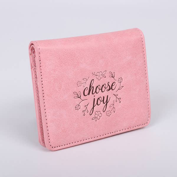 Wallet PU Leather Women's Choose Joy Pink