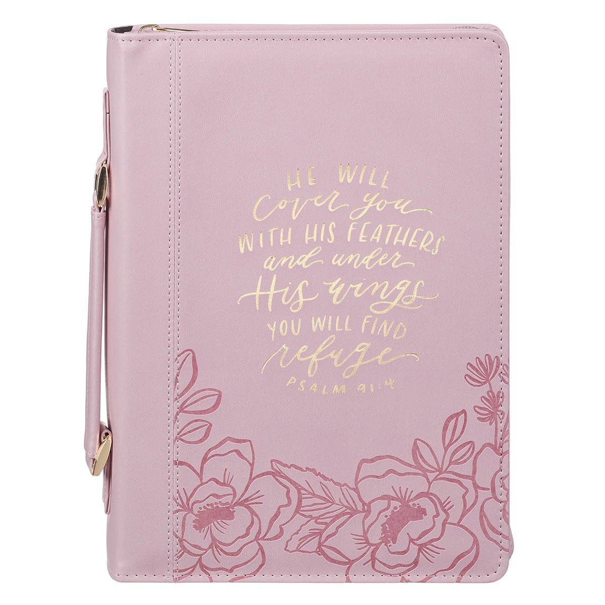 Bible Cover Fashion Pink He Will Cover You Ps. 91:4