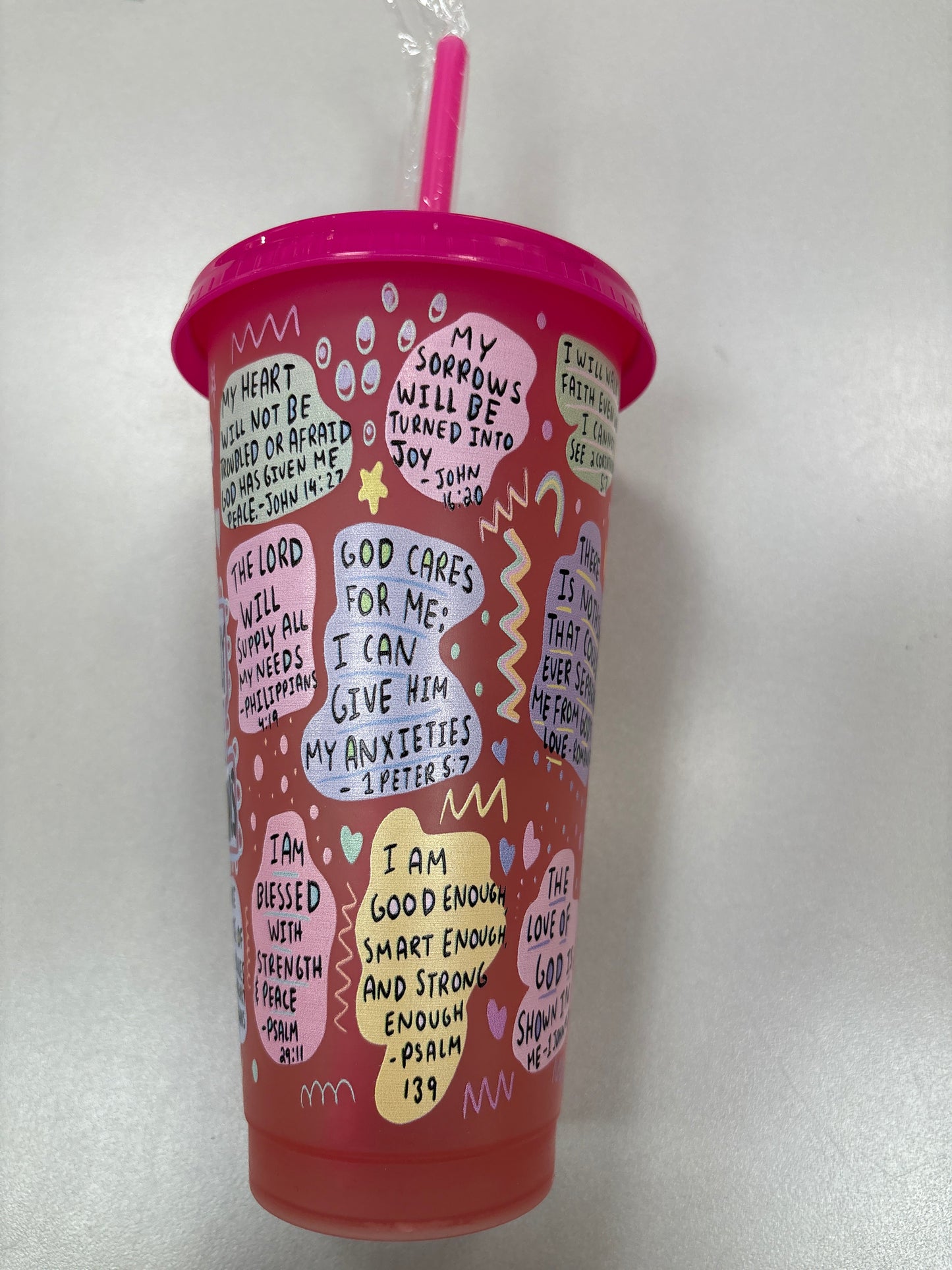 Bible affirmation cups