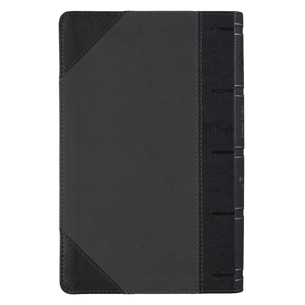 KJV Bible Giant Print Standard-size Faux Leather, Black/Gray