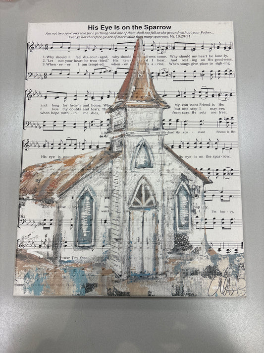 His Eye is on the Sparrow Wall Canvas