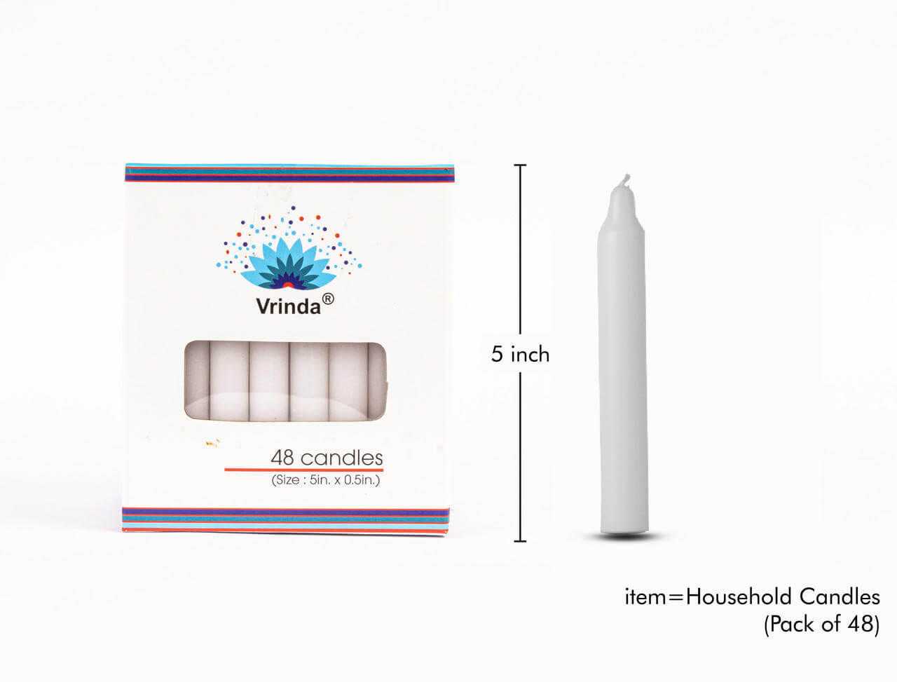 Church Candle 5" White (Pack of 48)