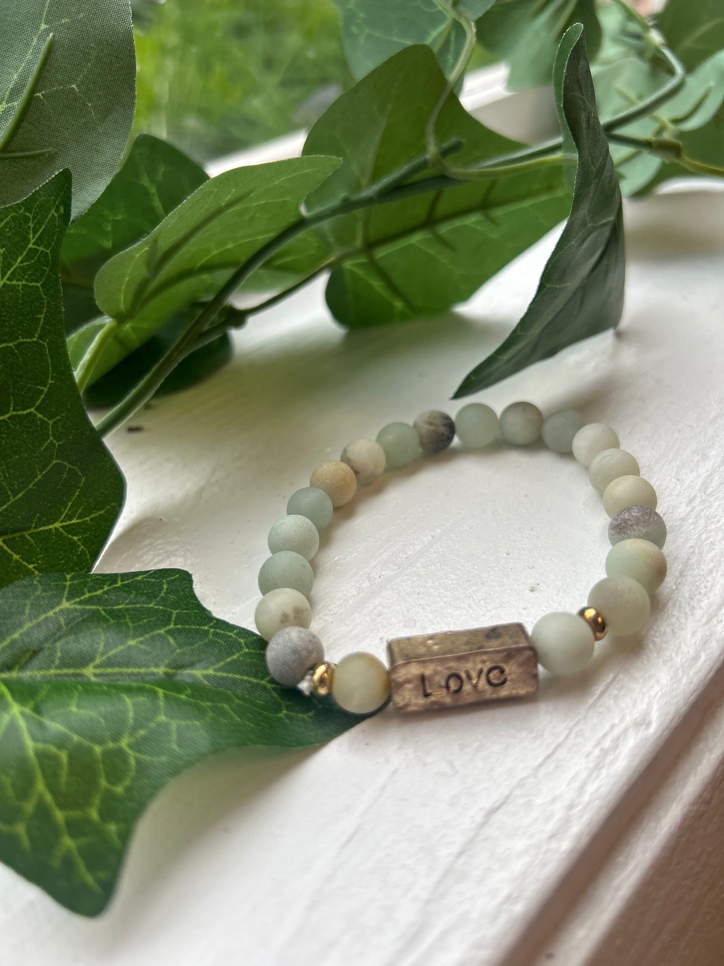 Love Stone Stretch Inspirational Religious Bracelet