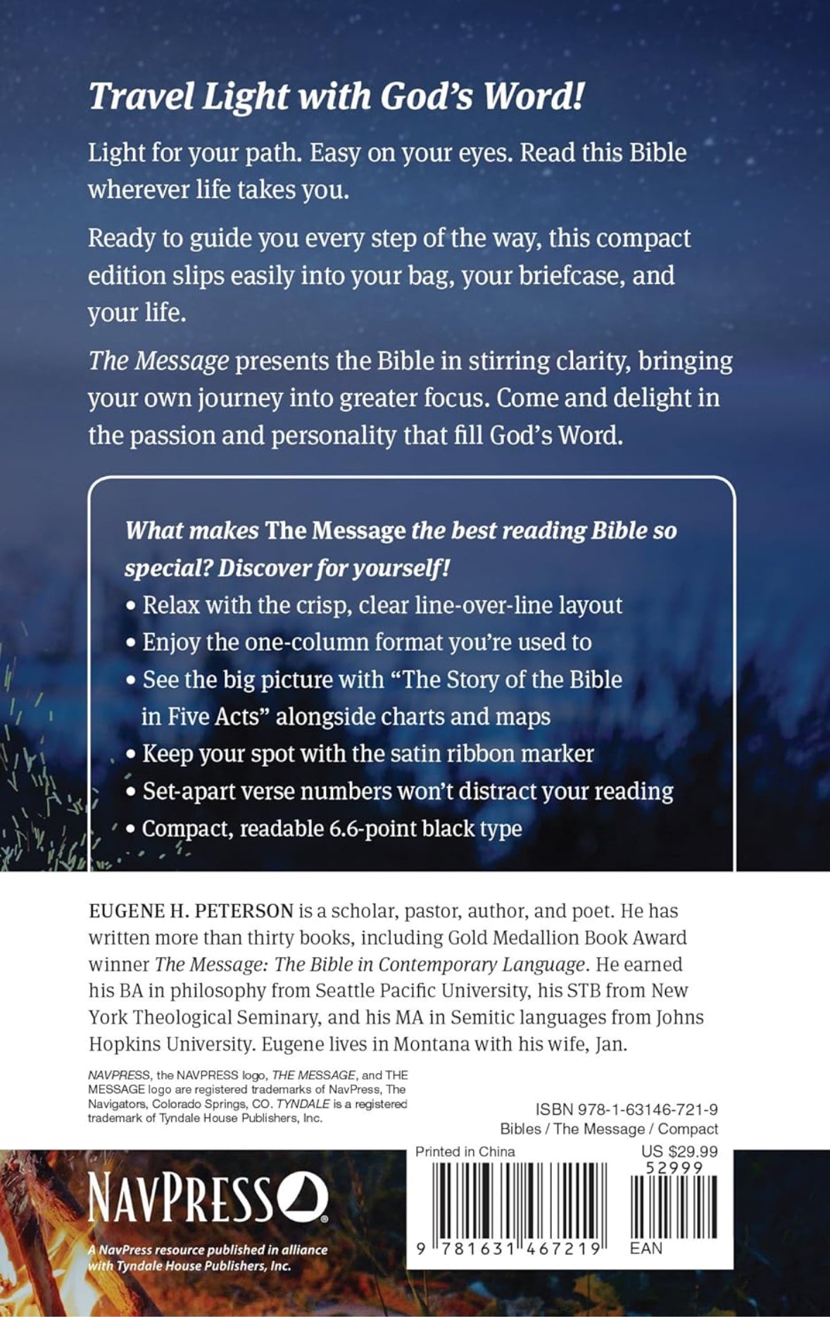 The Message Compact (Leather-Look, Starry Sky): The Bible in Contemporary Language