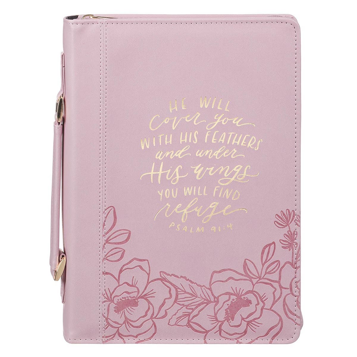 Bible Cover Fashion Pink He Will Cover You Ps. 91:4