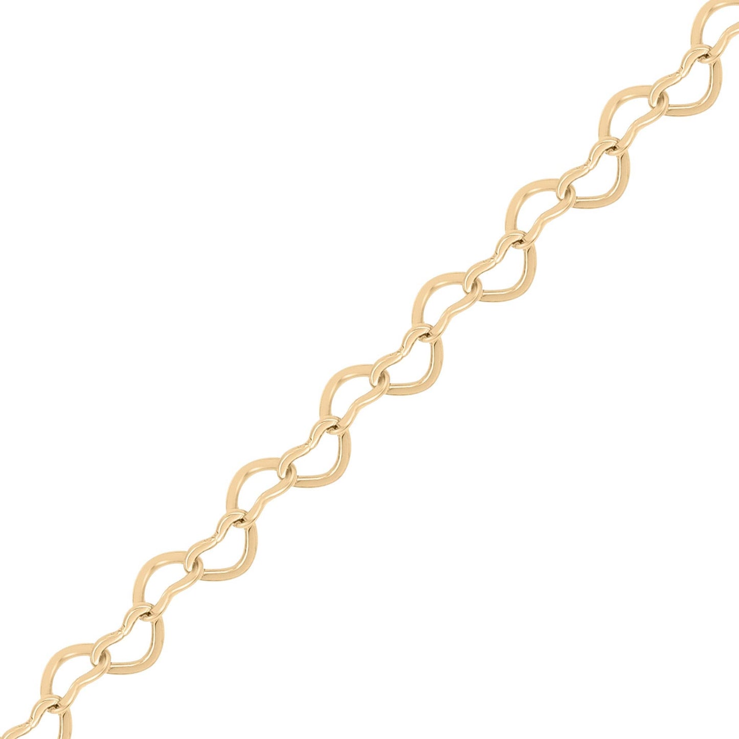 Sterling Silver Heart Chain By The Foot - Permanent Jewelry