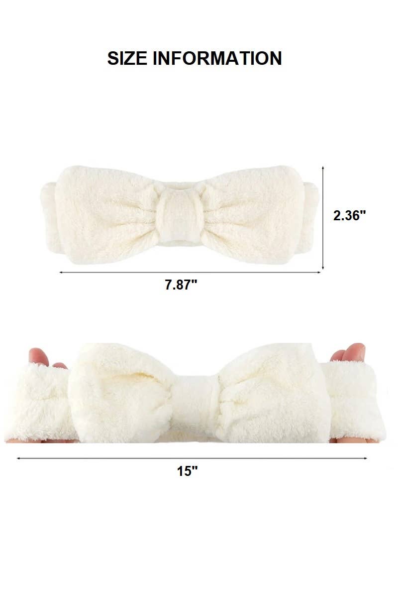 SI-26828 Soft Plush Bowknot Spa Headband