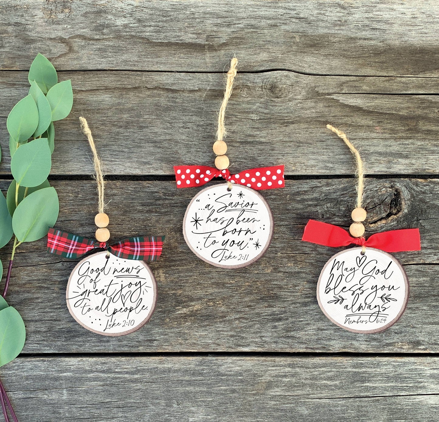 🎄 LCP Christmas Ornament Rustic Tree God Bless