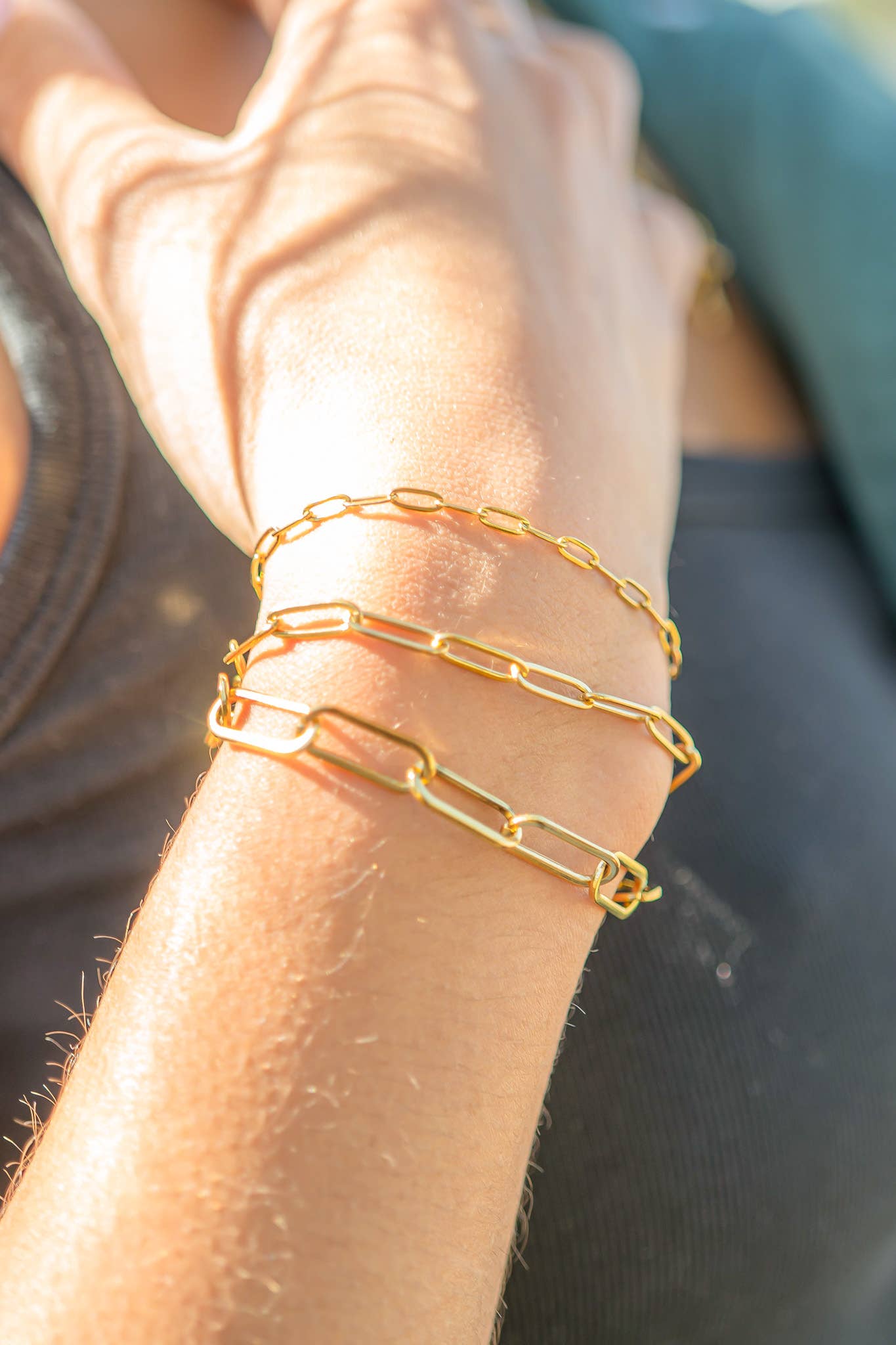 18K Gold PVD Stainless Steel Paperclip Chain By The Foot