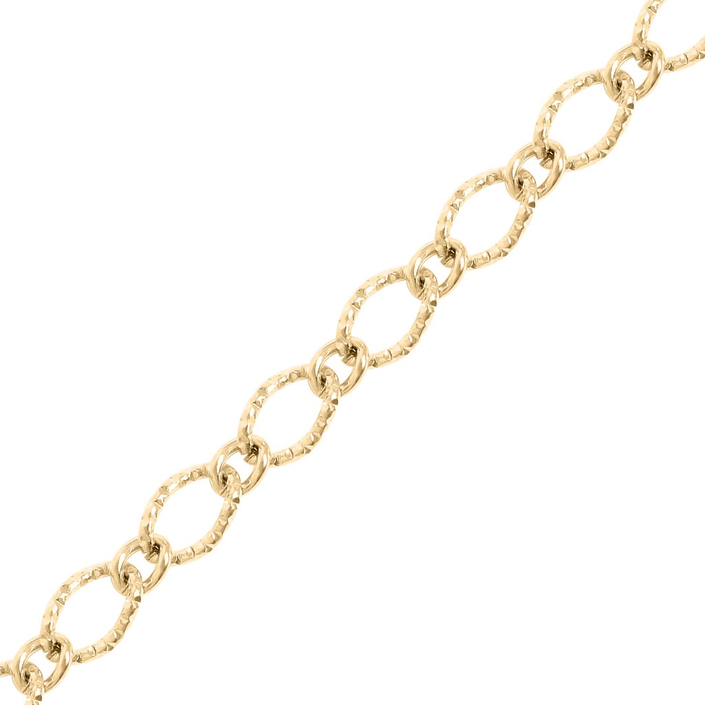 18K Gold PVD Stainless Steel Hammered Oval Chain By The Foot