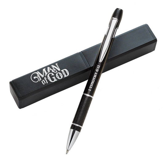 Pen in Case Black Man of God 1 Tim. 6:11