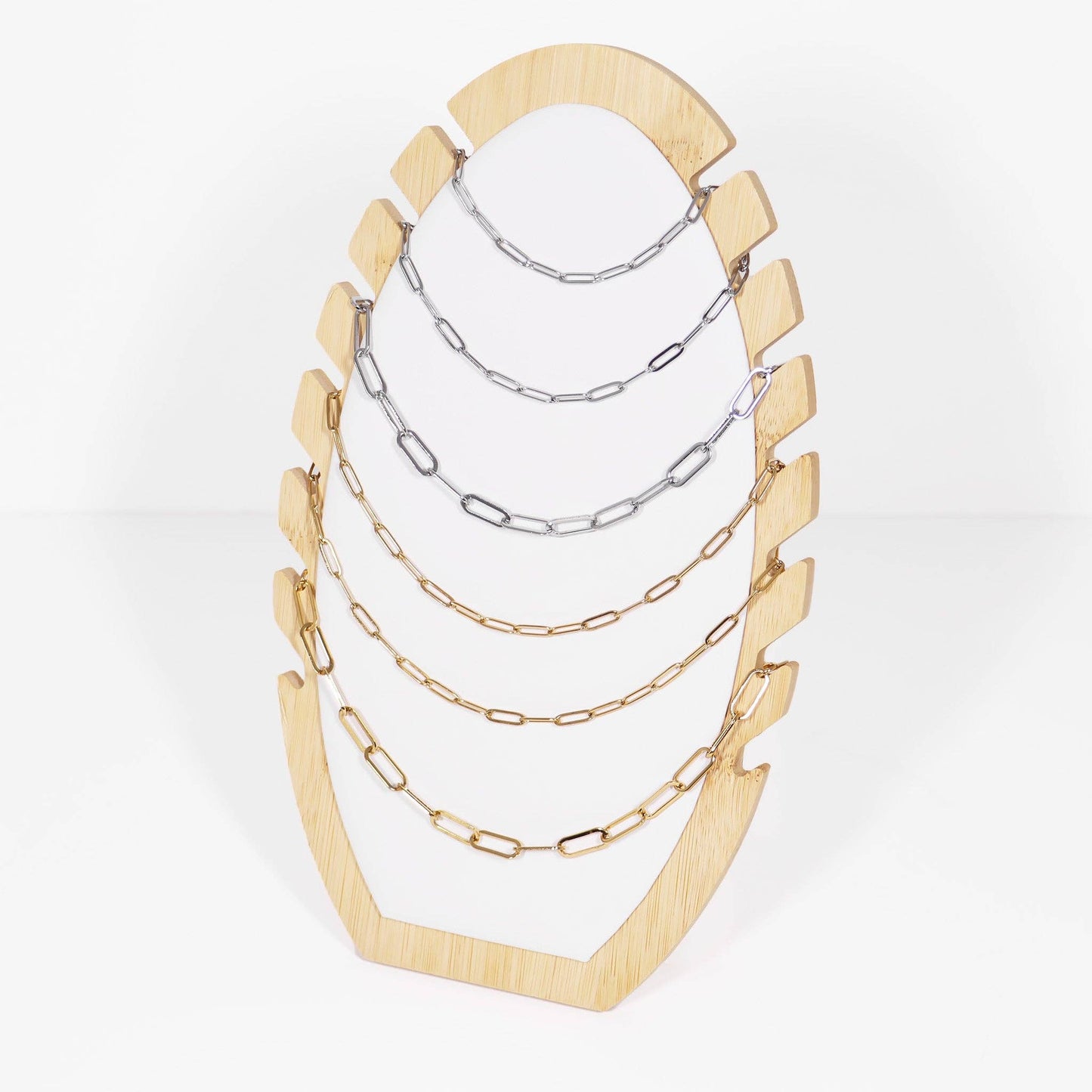 18K Gold PVD Stainless Steel Paperclip Chain By The Foot
