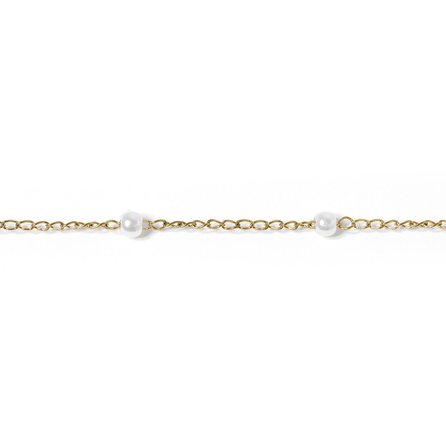 Stainless Steel Faux Pearl Chain By The Foot