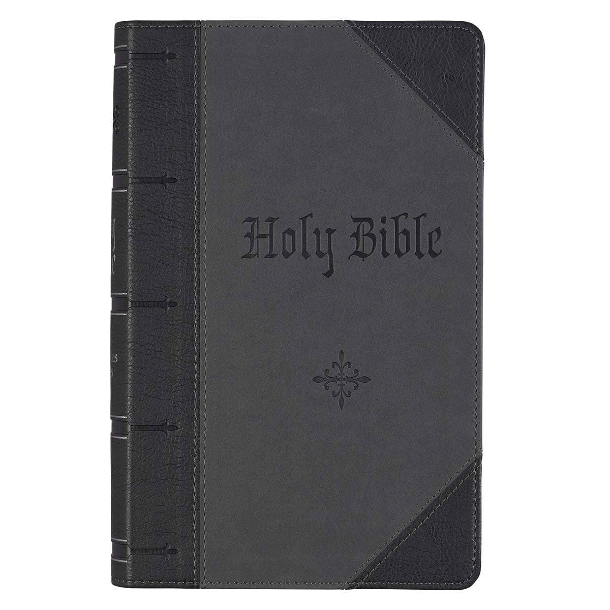 KJV Bible Giant Print Standard-size Faux Leather, Black/Gray