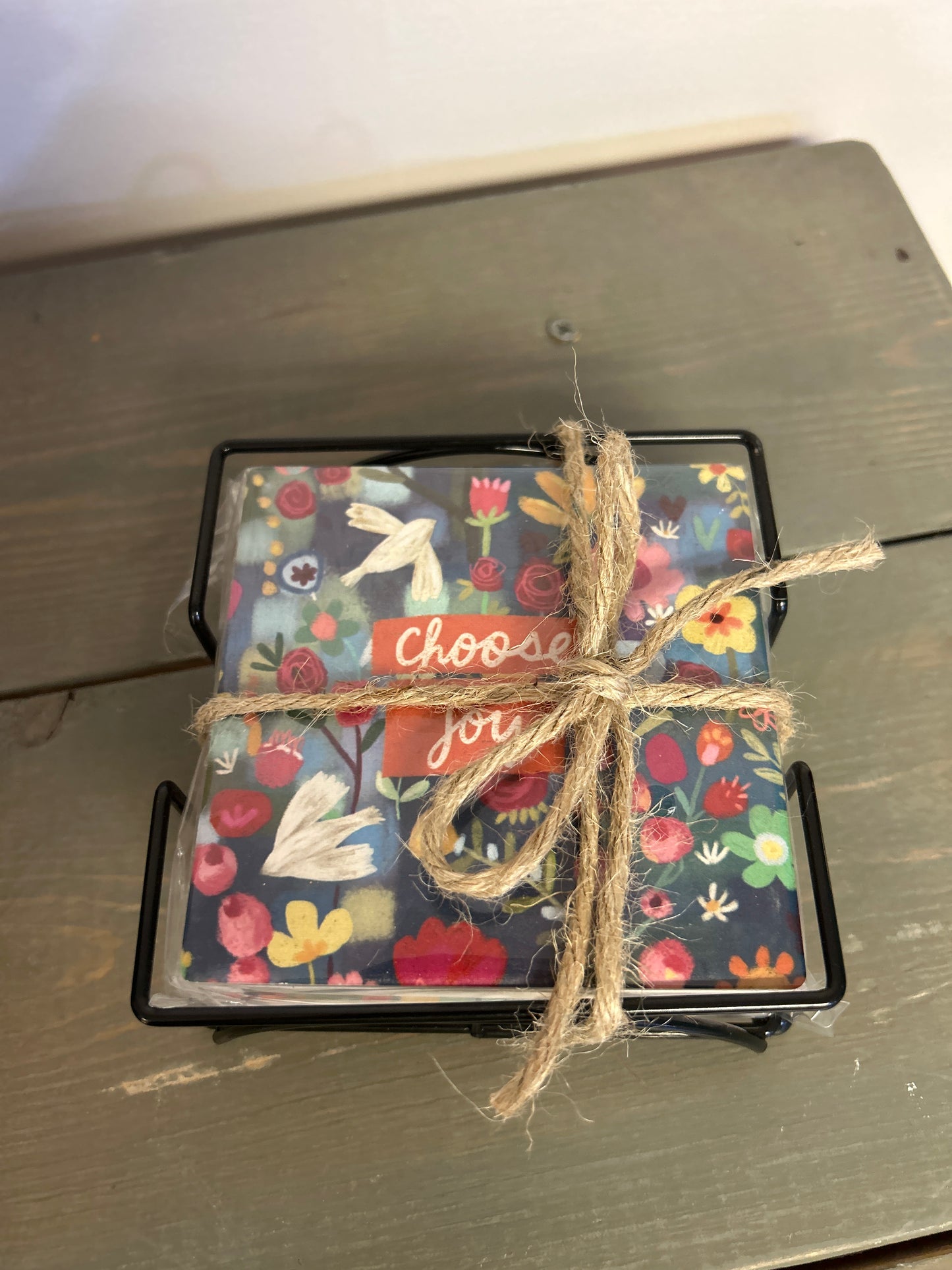 Choose Joy Coaster Set with Holder