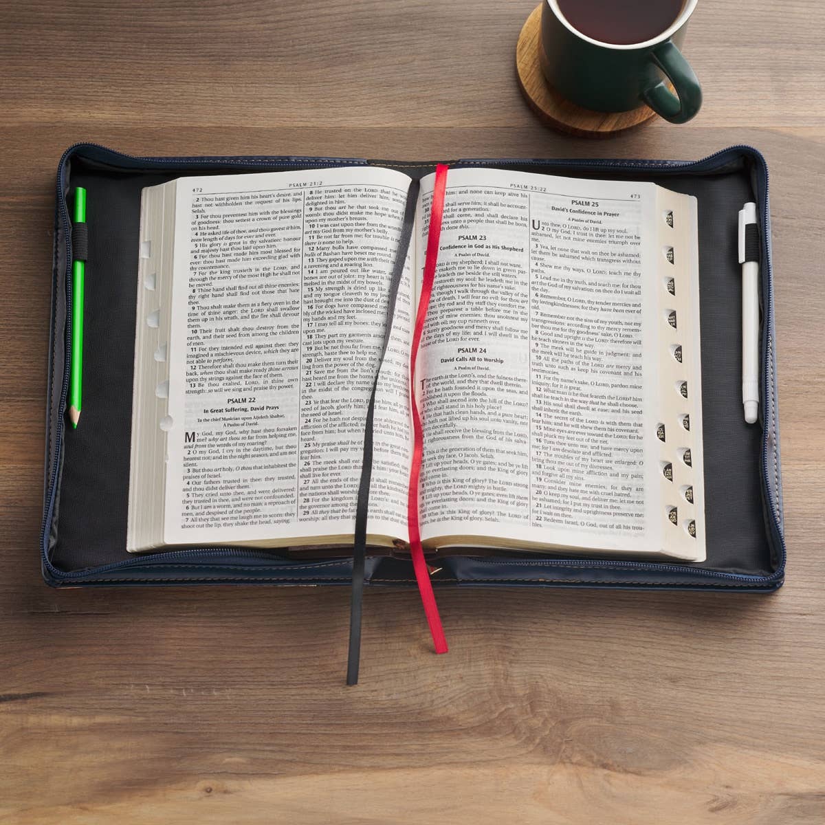 Bible Cover Fashion Navy Be Still Ps. 46:10 L