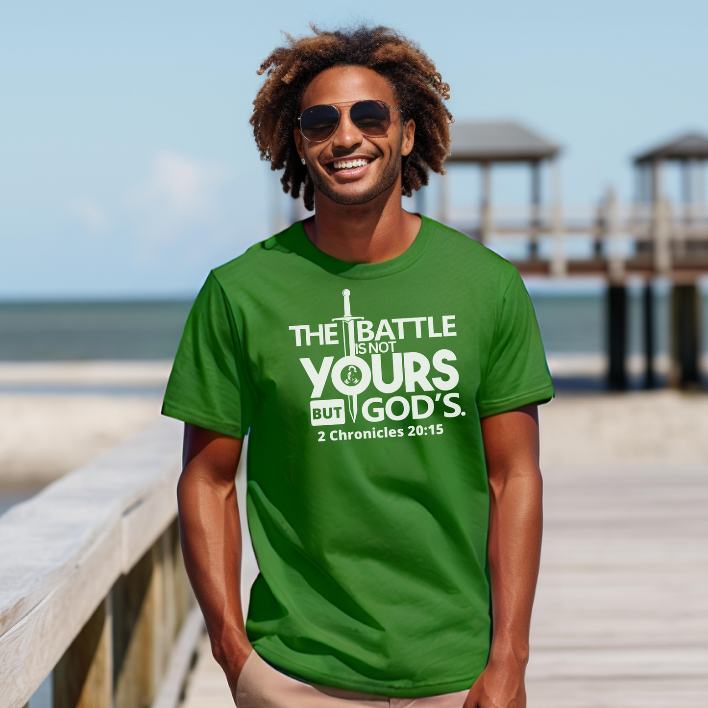 The Battle is Not Yours Christ Crew Neck T-Shirt