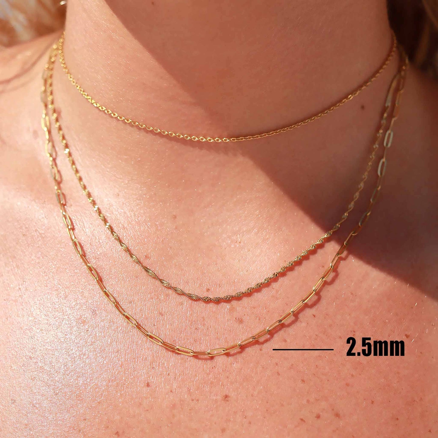 18K Gold PVD Stainless Steel Paperclip Chain By The Foot