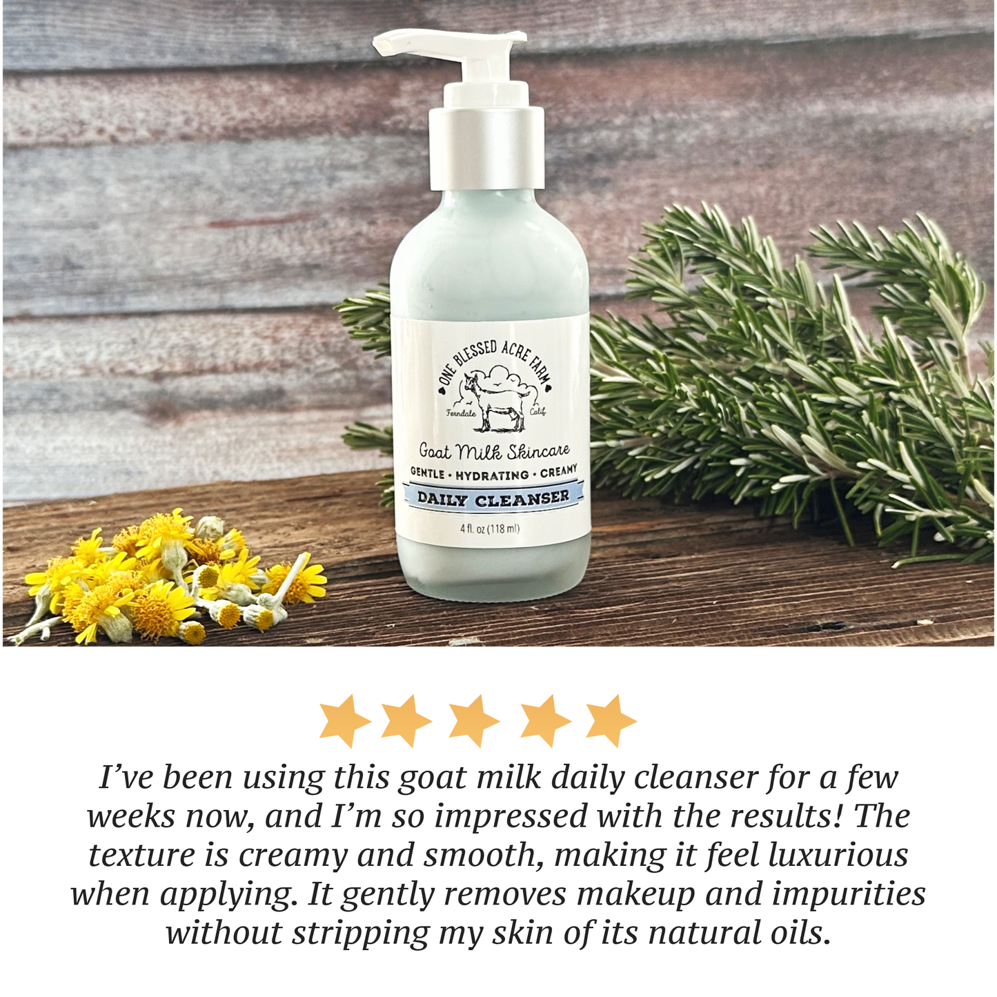 Goat Milk Daily Cleanser & Face Wash Infused With Blue Tansy