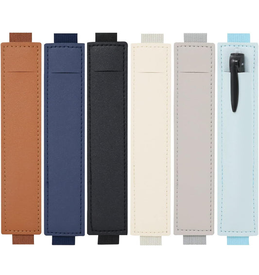 Elastic Band Pen Holder PU Leather Pen Sleeve Pouch Journal Pencil Holder for Notebook Planners Binders and Books