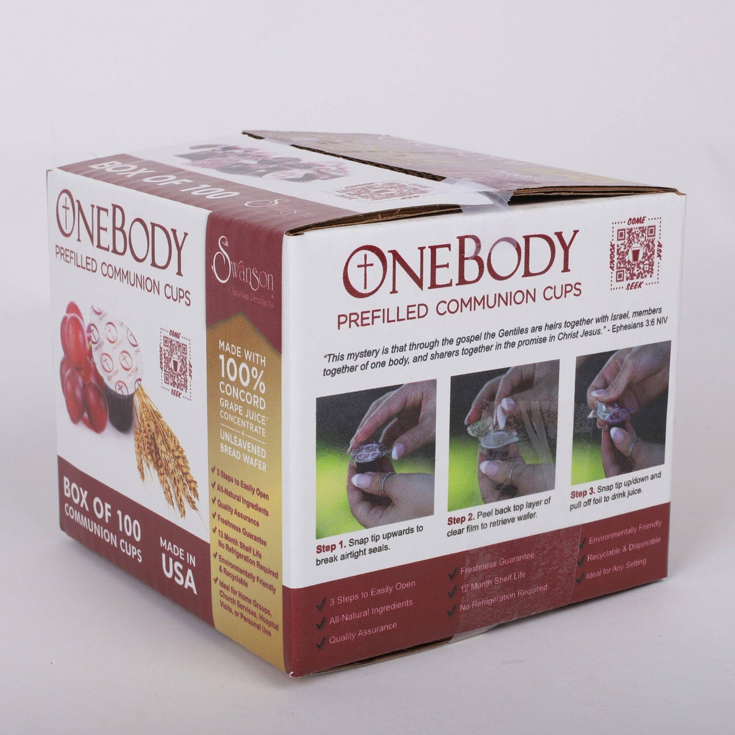 Communion Cups OneBody PreFilled 100Pk
