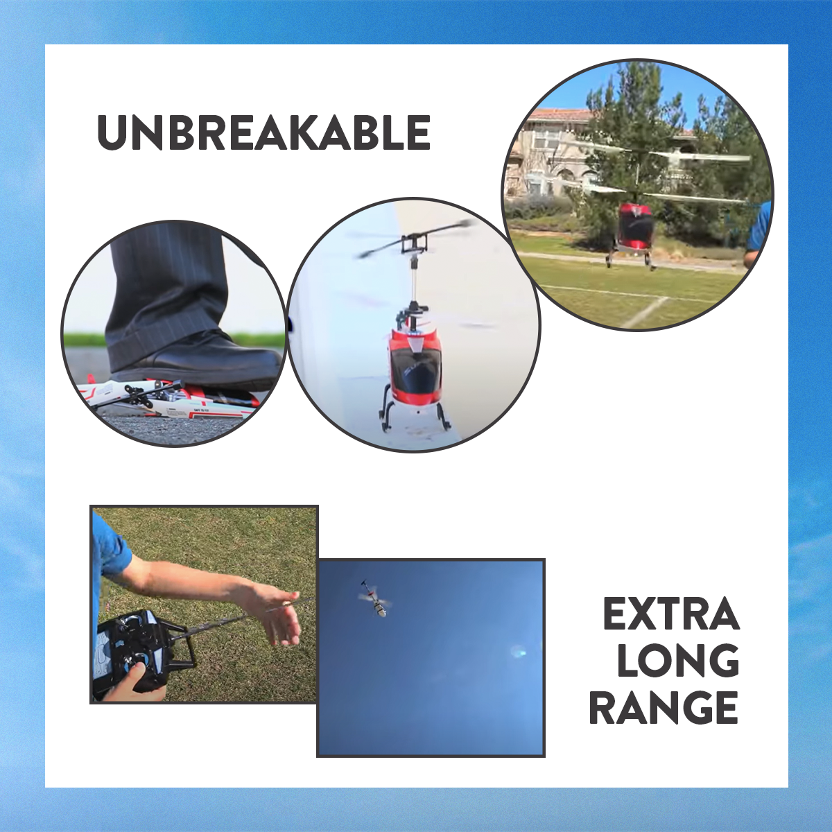 3.5CH Hercules Remote Control UNBREAKABLE Gyro Helicopter