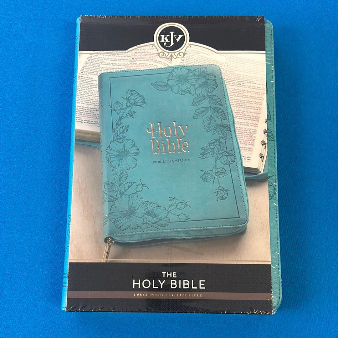 KJV The Holy Bible Large Print Thinline turquoise