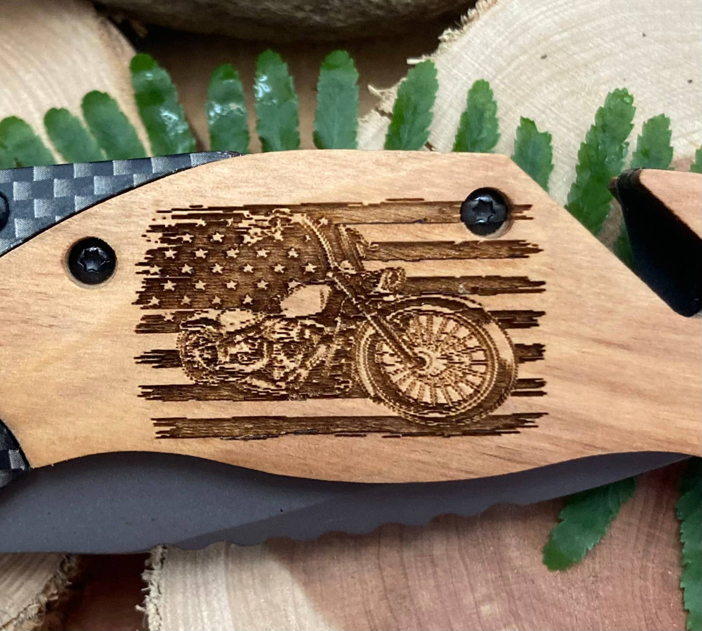 Motorcycle on Flag Knife
