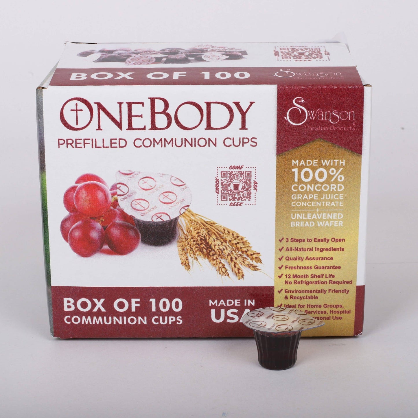Communion Cups OneBody PreFilled 100Pk