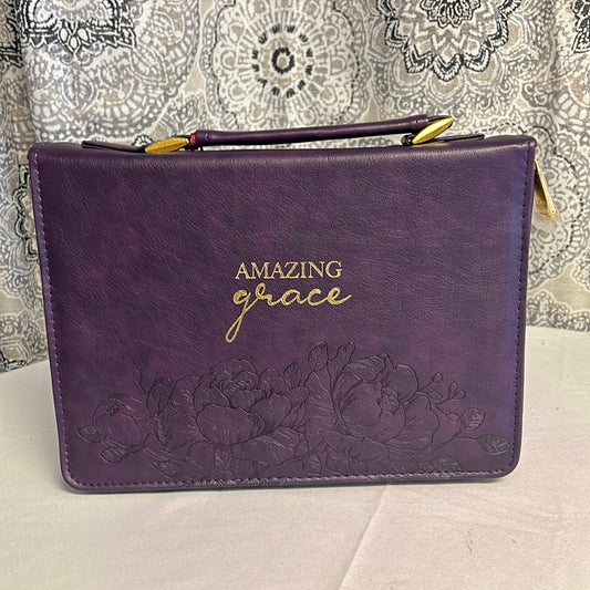 Amazing Grace Faux Leather Bible Cover