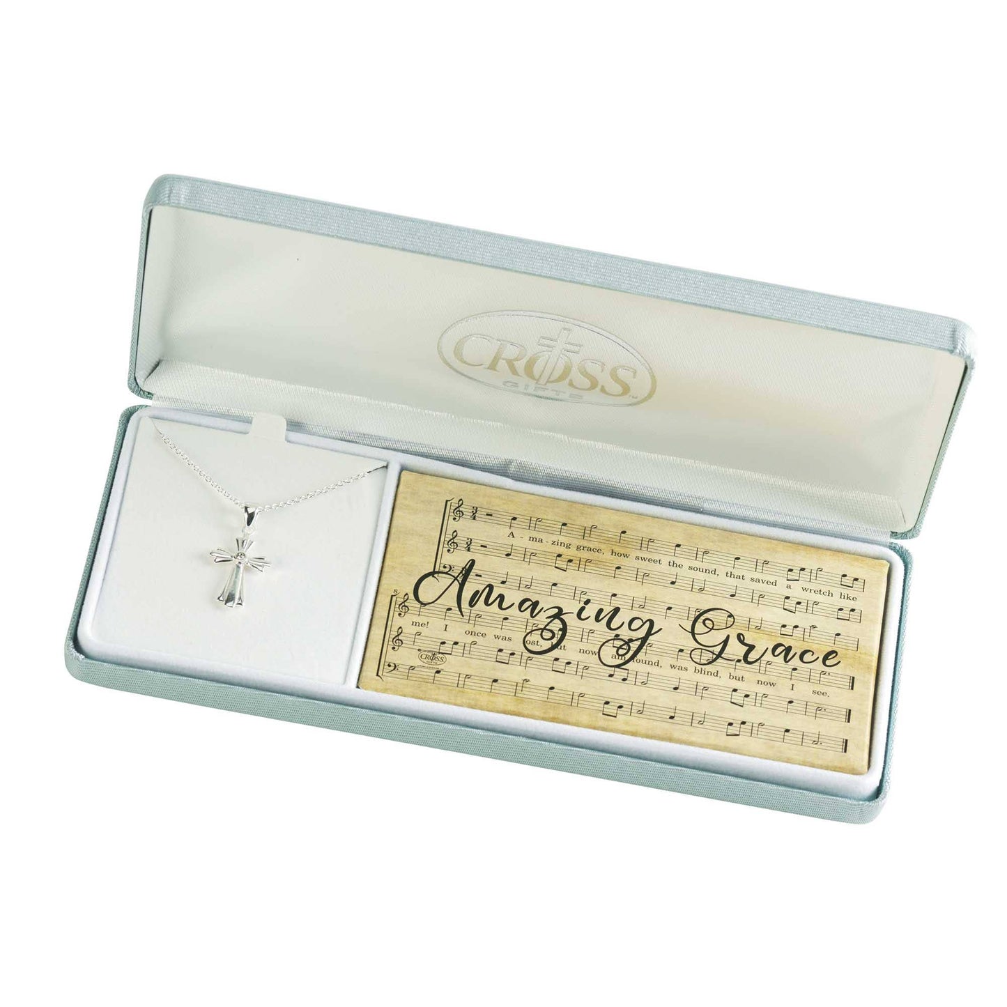 Necklace Amazing Grace Bud Cross 18in