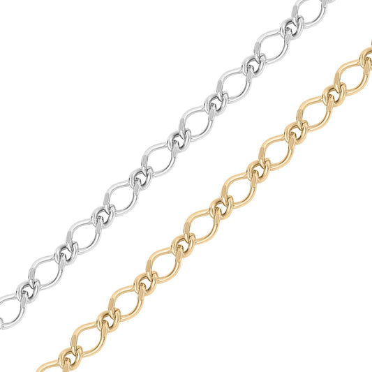 Sterling Silver Figaro Permanent Jewelry Chain by The Foot