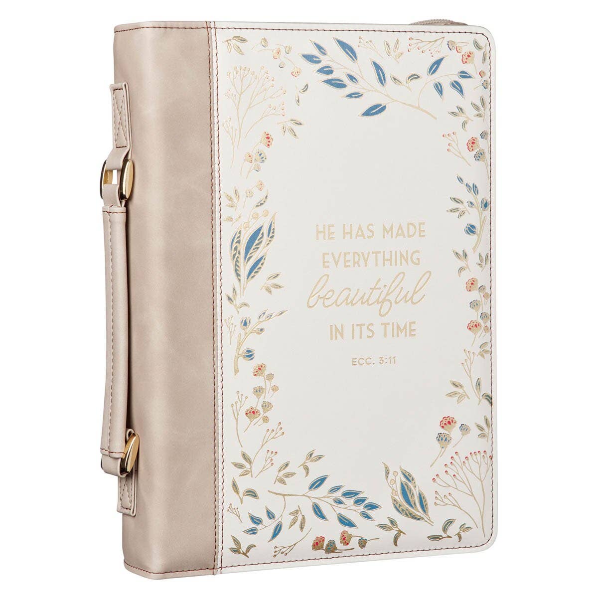Bible Cover Fashion Cream Everything Beautiful Ecc 3:11 L