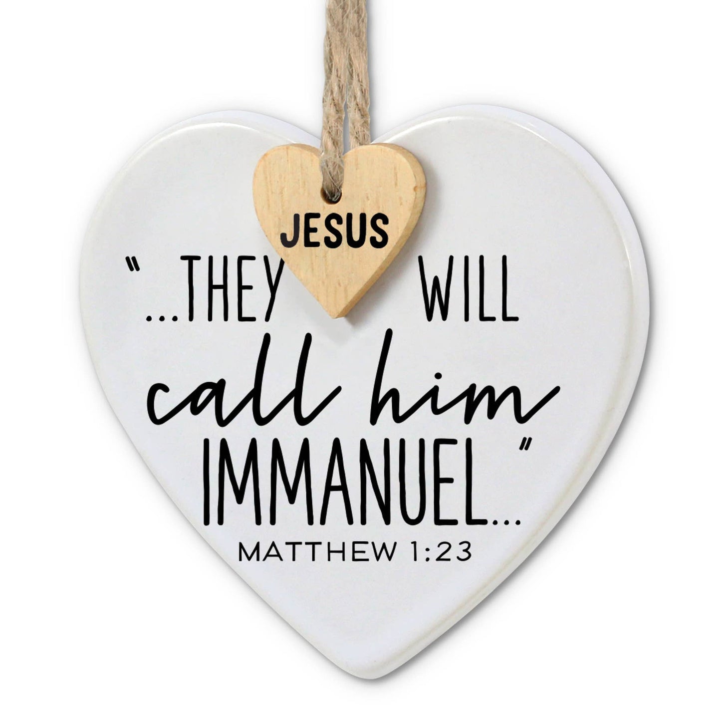 🎄LCP Ornament Heart Tag Immanuel Twine Hanger