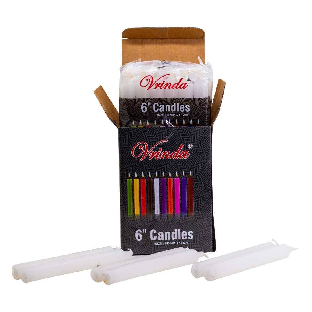 6" Taper White Candles (36 in a pack)