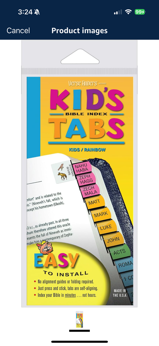 Kids Rainbow Verse Finder Bible tabs