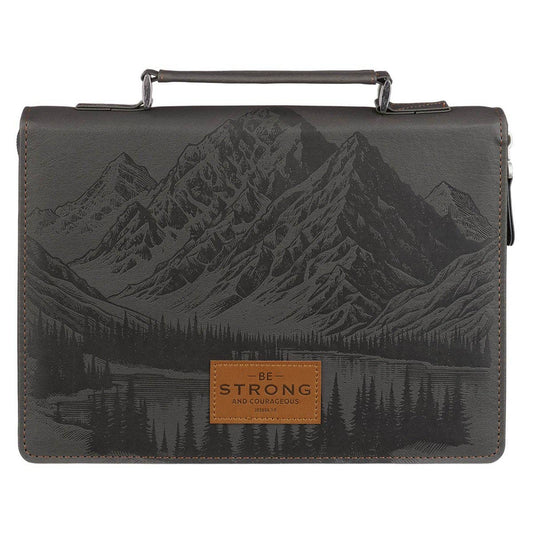 Bible Cover Classic Gray Be Strong And Courageous Josh. 1:9